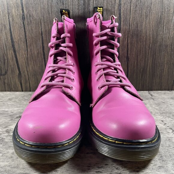 Dr Martens 1460 Pink Leather  8 Eye - Ankle Zip Up Boots Women’s Size 5 - Picture 7 of 10